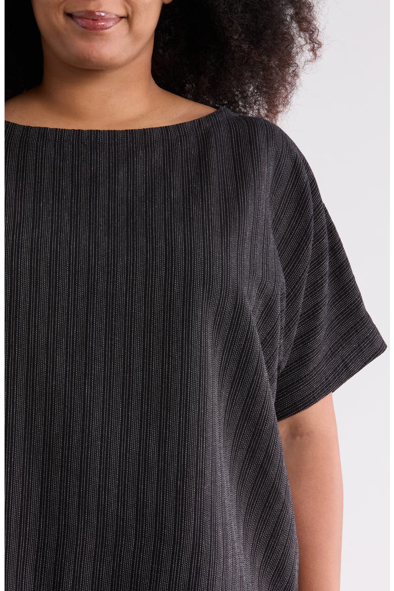 Print Bateau Neck Top, Alternate, color, BLKWH