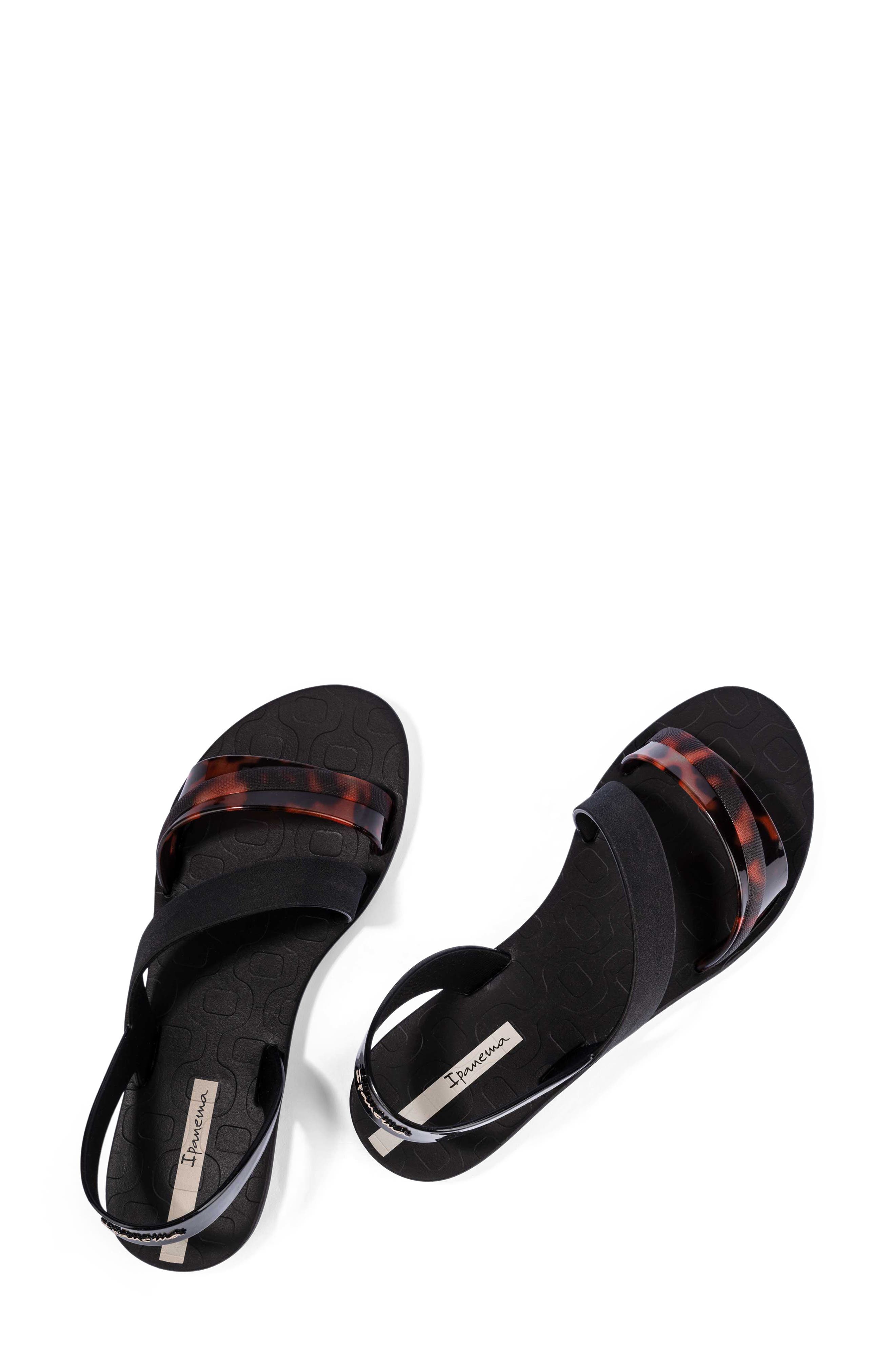 Ipanema Vibrant Water Resistant Slingback Sandal, Alternate, color, Black/ Turtle/ Beige