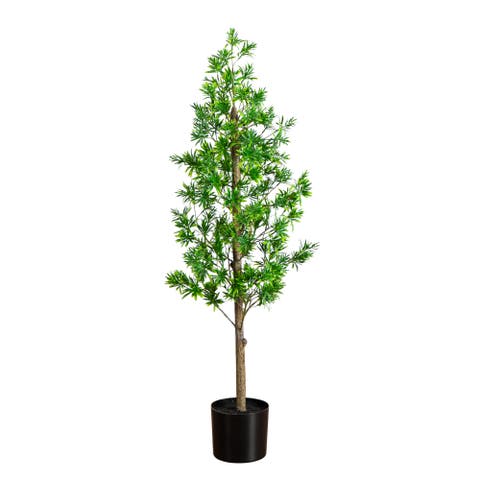 4-ft UV Artificial Podocarpus Artificial Tree (Indoor/Outdoor)