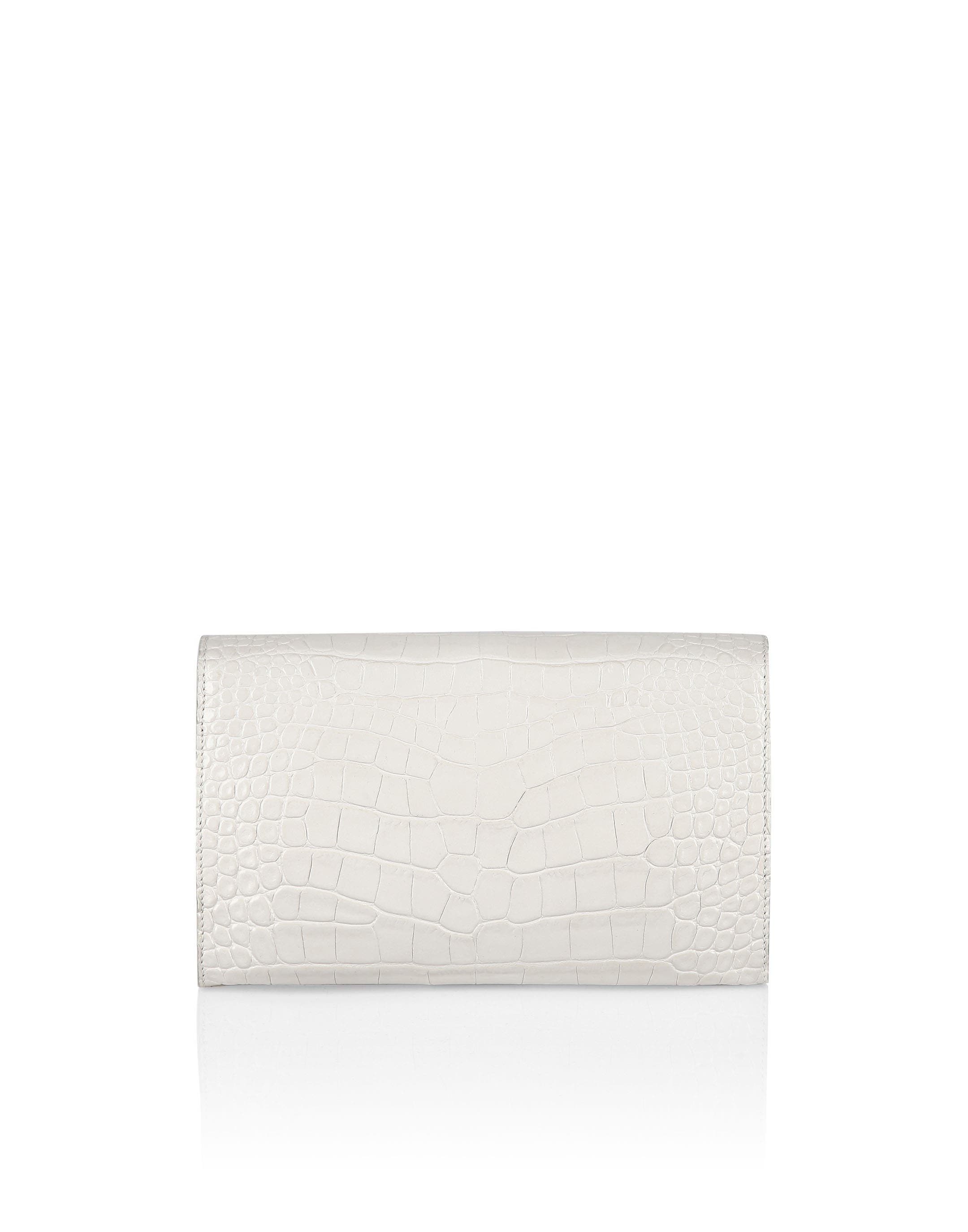 PHILIPP PLEIN Small Croco Embossed Clutch Eagle Women, Alternate, color, White