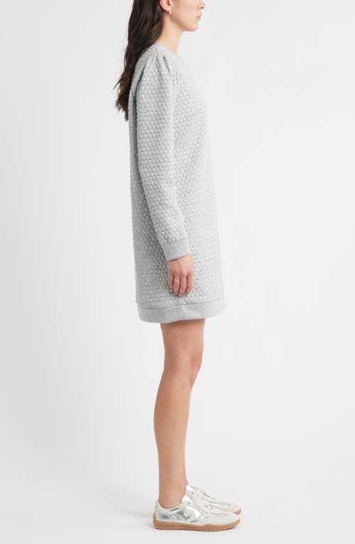 Caslonr Caslon(r) Long Sleeve Quilted Sweatshirt Minidress In Gray