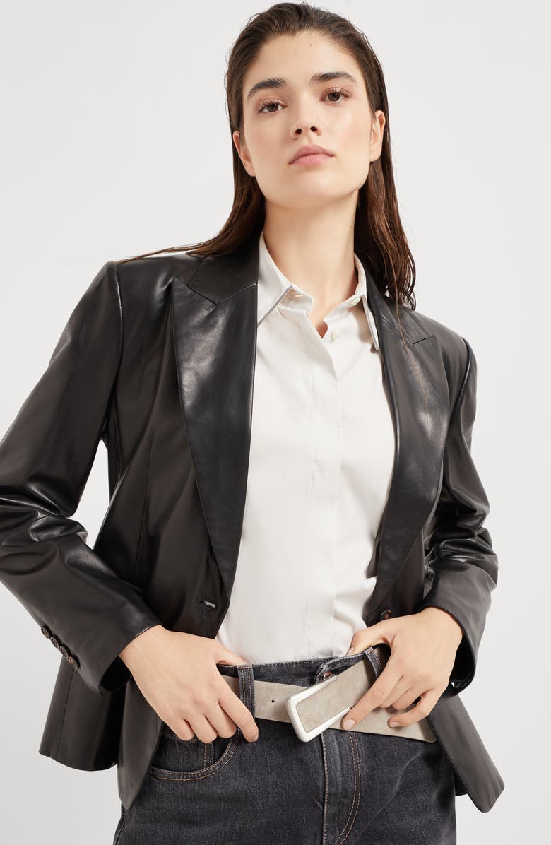 Brunello Cucinelli Calfskin suede belt, Alternate, color, 