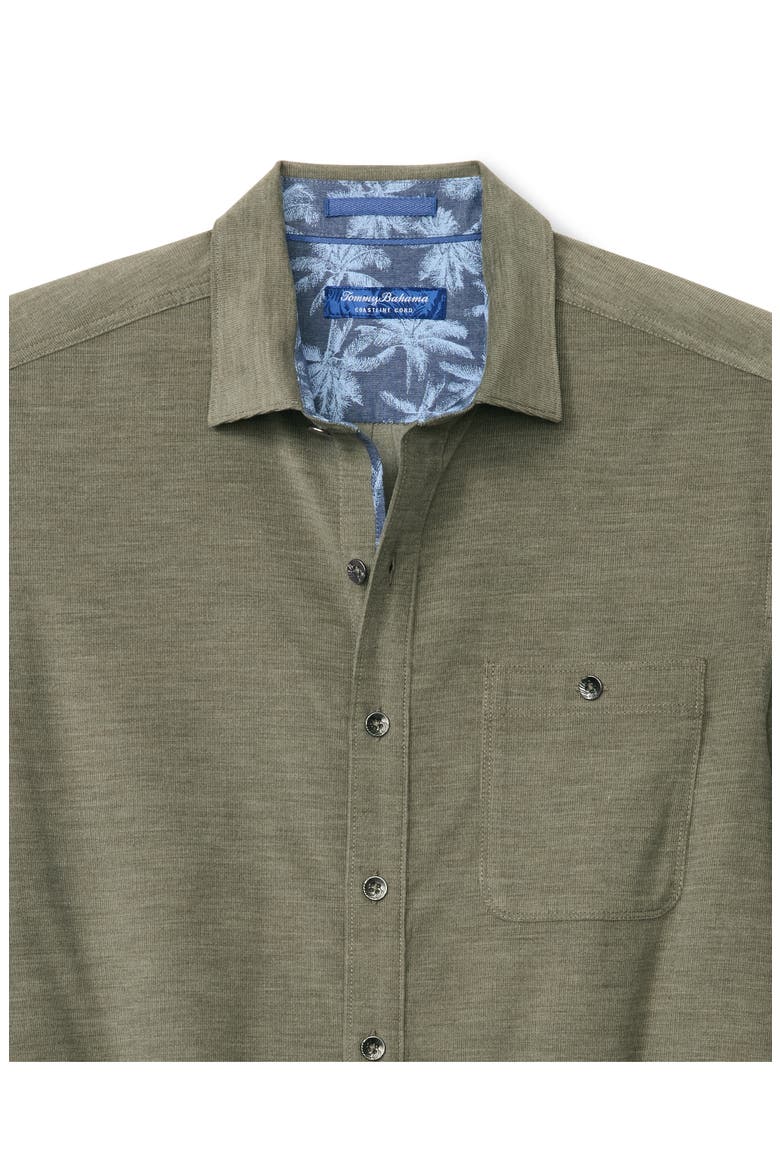 Coastline Cord Cotton Button-Up Shirt, Alternate, color, PALM MOSS