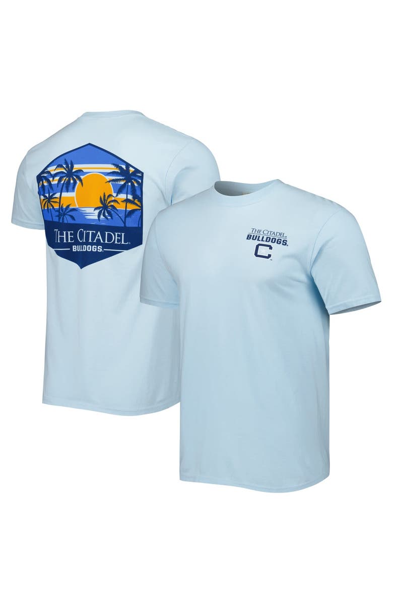 IMAGE ONE Men's Light Blue Citadel Bulldogs Landscape Shield T-Shirt, Main, color, 