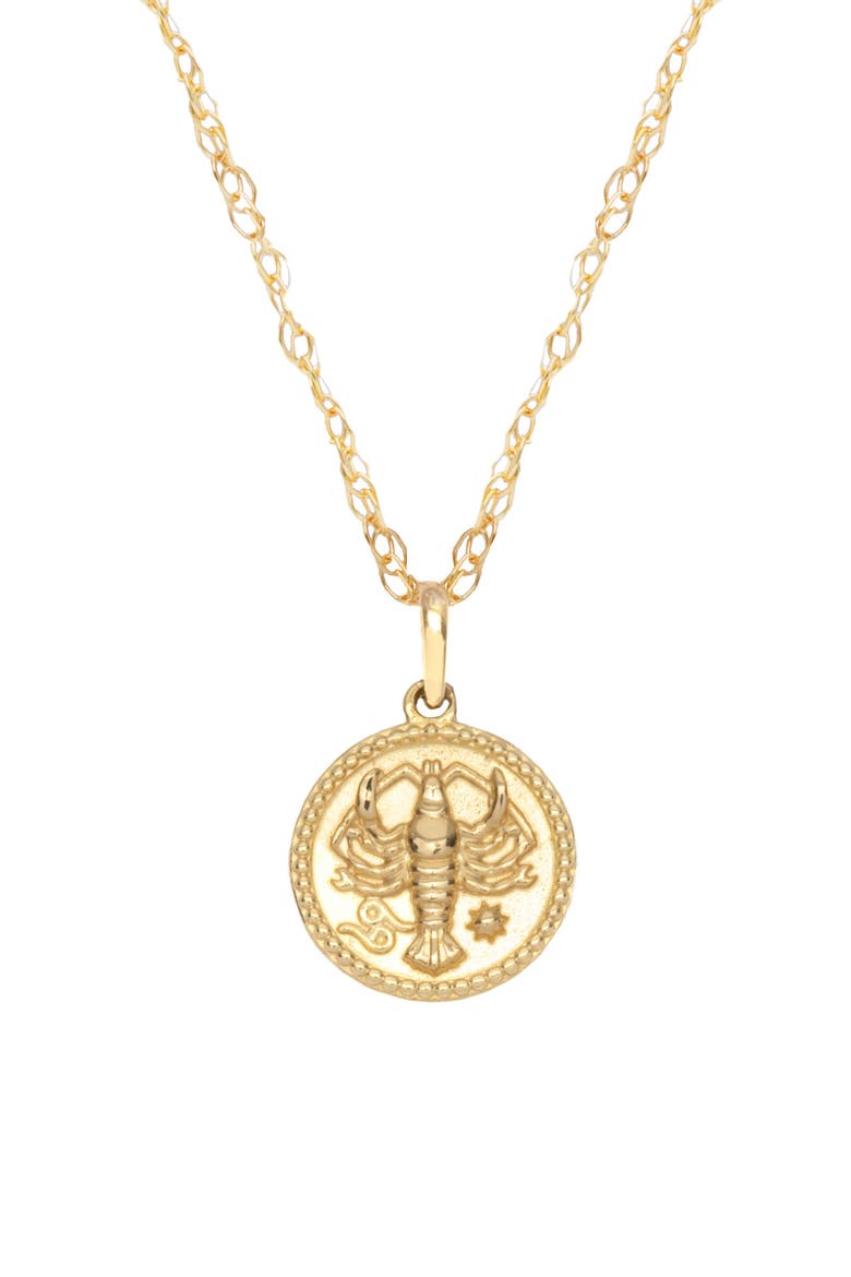 Zodiac Coin Pendant Necklace, Main, color, GOLD CANCER