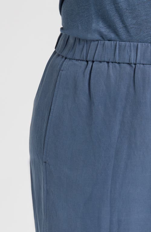 Eileen Fisher Organic Cotton & Linen Lantern Ankle Pants In Eclipse