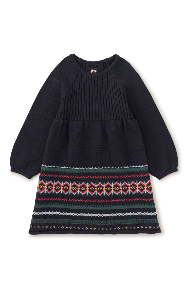Tea Collection Fair Isle Sweater Dress, Main, color, 