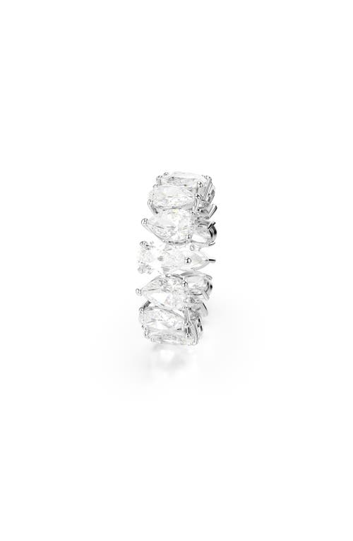 Swarovski Matrix Pear Cut Crystal Eternity Ring In White