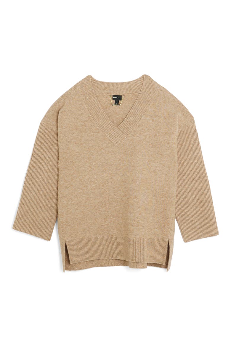 V-Neck Sweater, Alternate, color, BEIGE