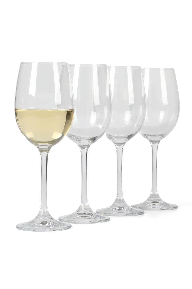 Vivica Stemmed Wine Glasses, Alternate, color, White