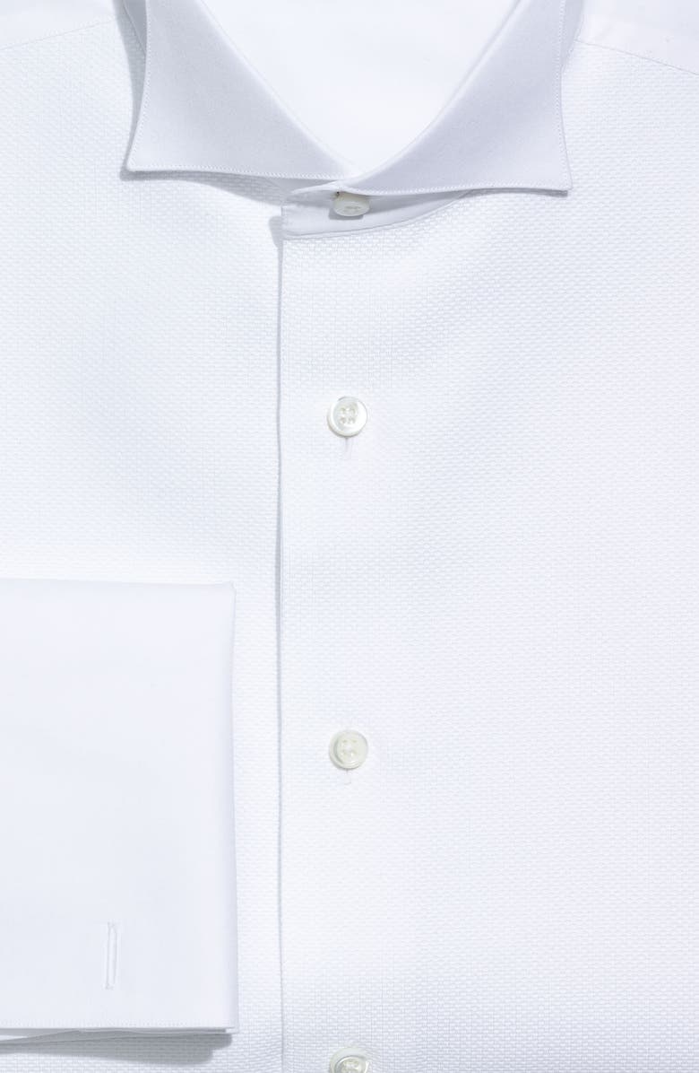 David Donahue Regular Fit French Cuff Tuxedo Shirt, Alternate, color, White