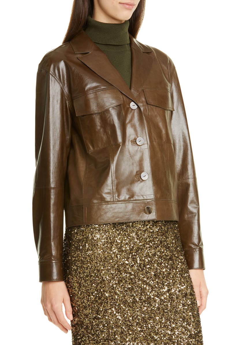 Lafayette 148 New York Theodosia Leather Jacket, Alternate, color,