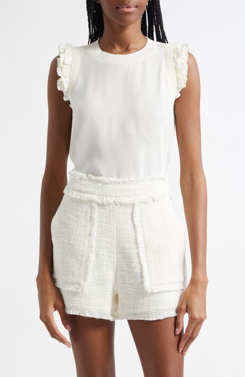 Lenore Ruffle Sleeve Silk Top