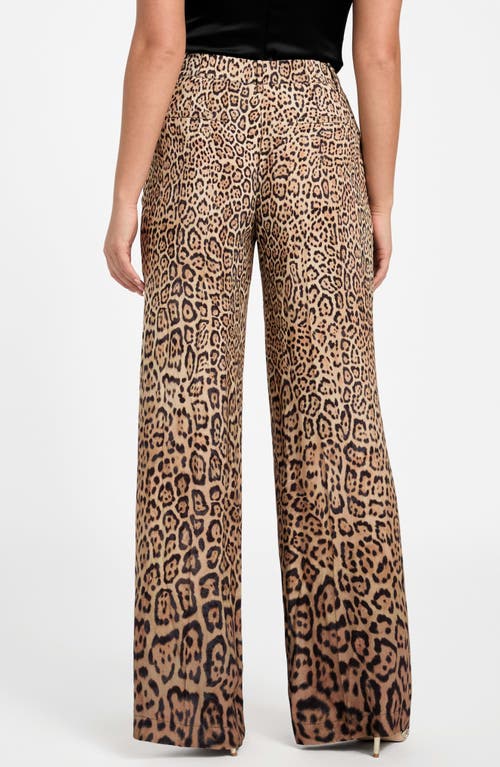 Marciano Amy Leopard Print Wide Leg Pants In Brown