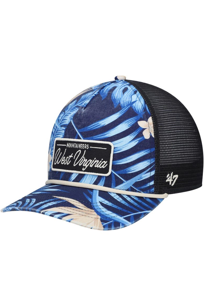 Men's '47 Navy West Virginia Mountaineers Tropicalia Hitch Adjustable Hat, Main, color, Navy
