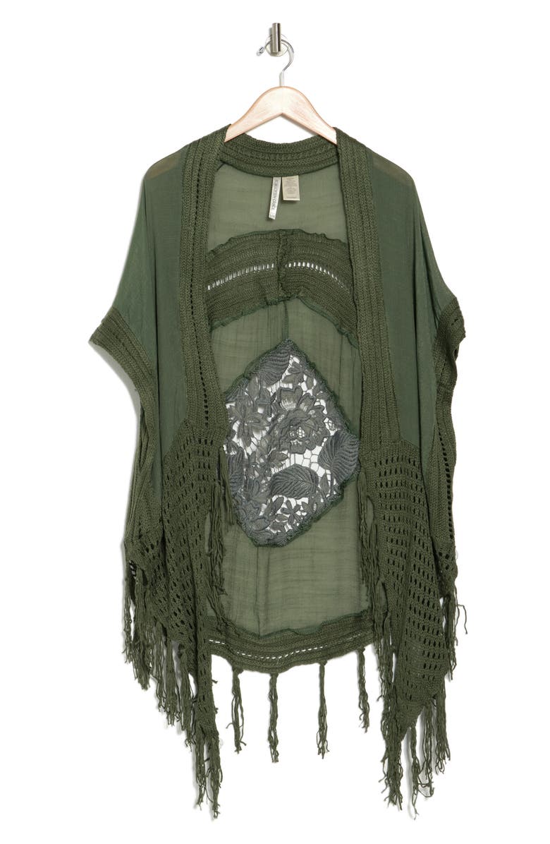 Forgotten Grace Tassel Trim Ruana, Alternate, color, 