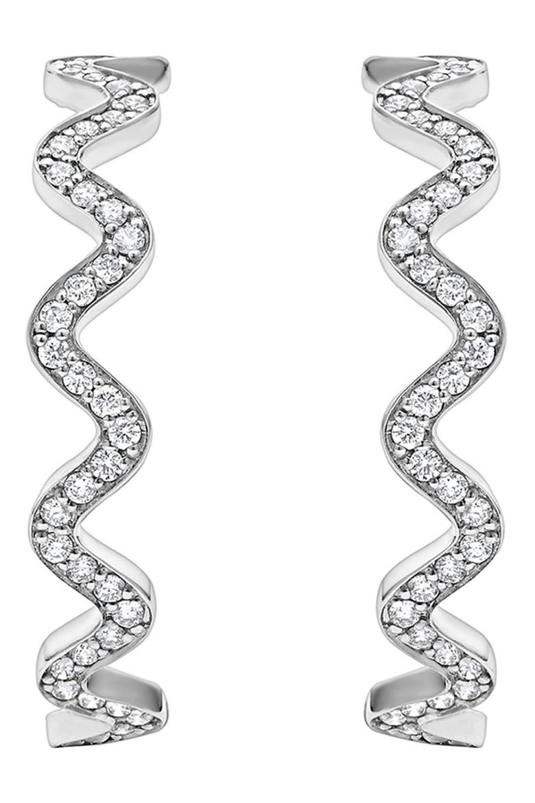 Caviar Spark Diamond Wave Hoop Earrings video