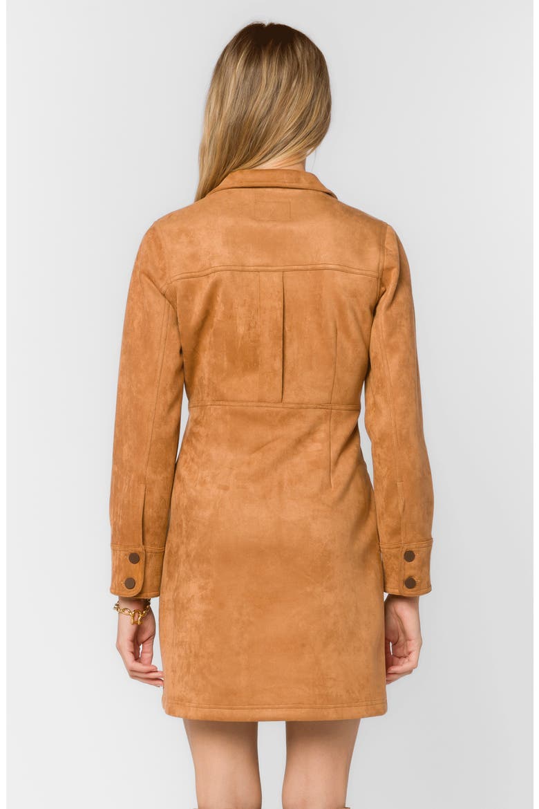 Roya Faux Suede Long Sleeve Utility Dress, Alternate, color, CAMEL