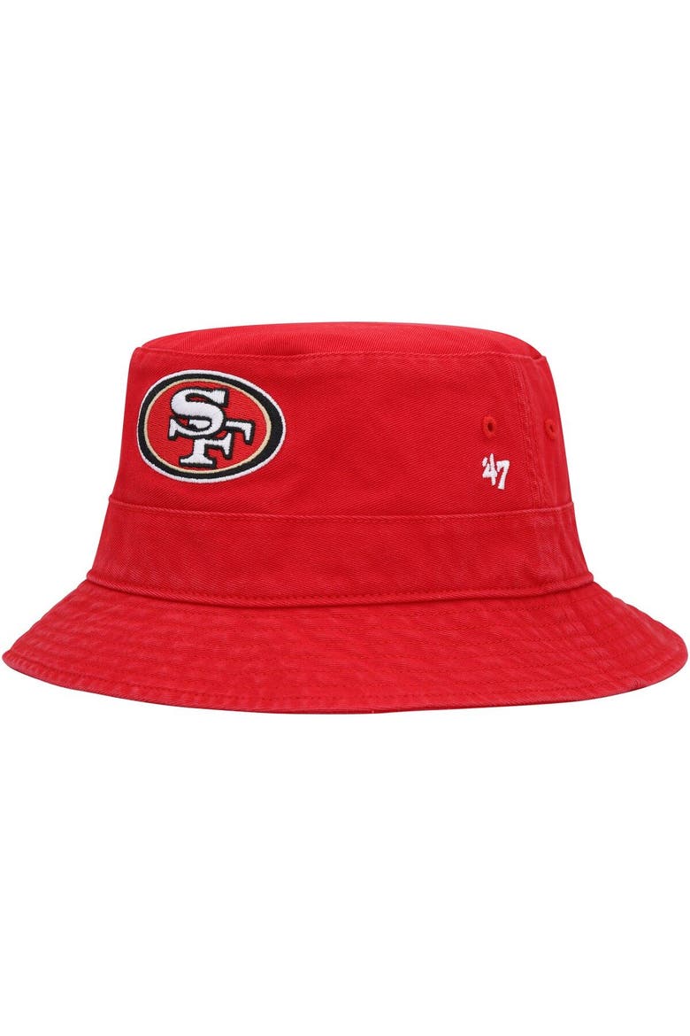 Men's '47 Scarlet San Francisco 49ers Primary Bucket Hat, Main, color, Scarlet