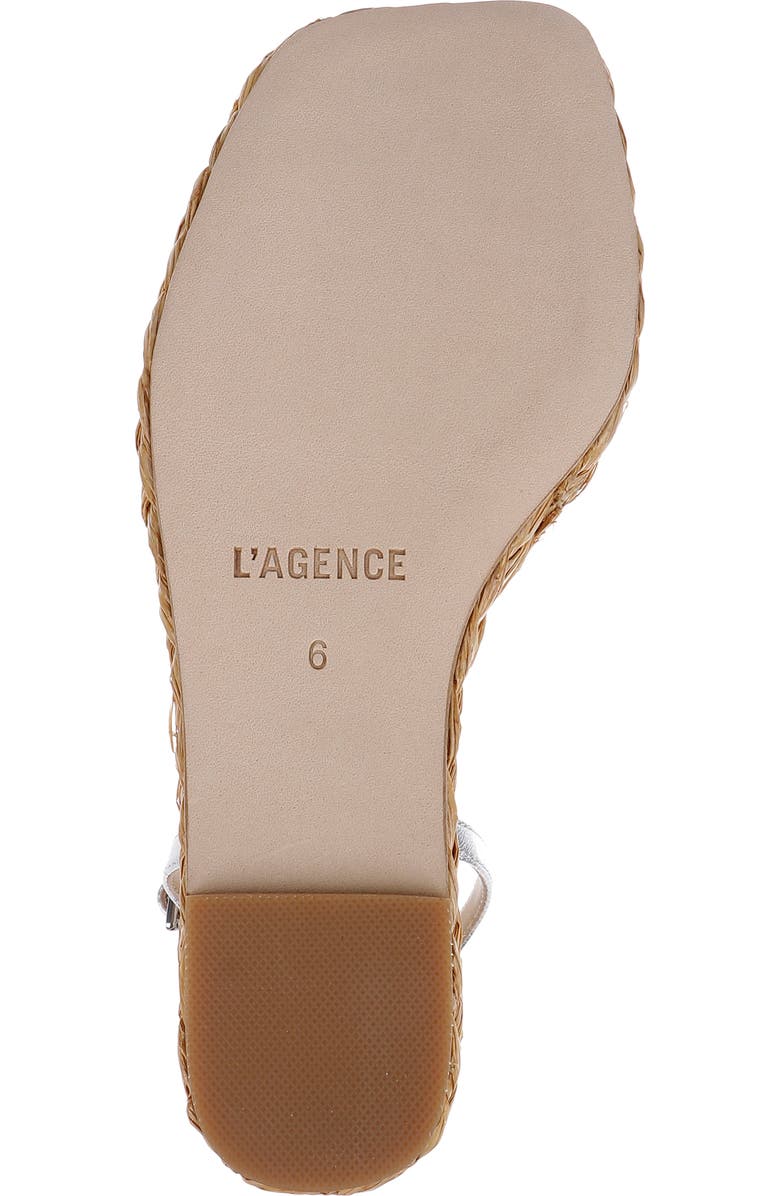 L'AGENCE Malone Espadrille Ankle Strap Platform Wedge Sandal, Alternate, color, Silver