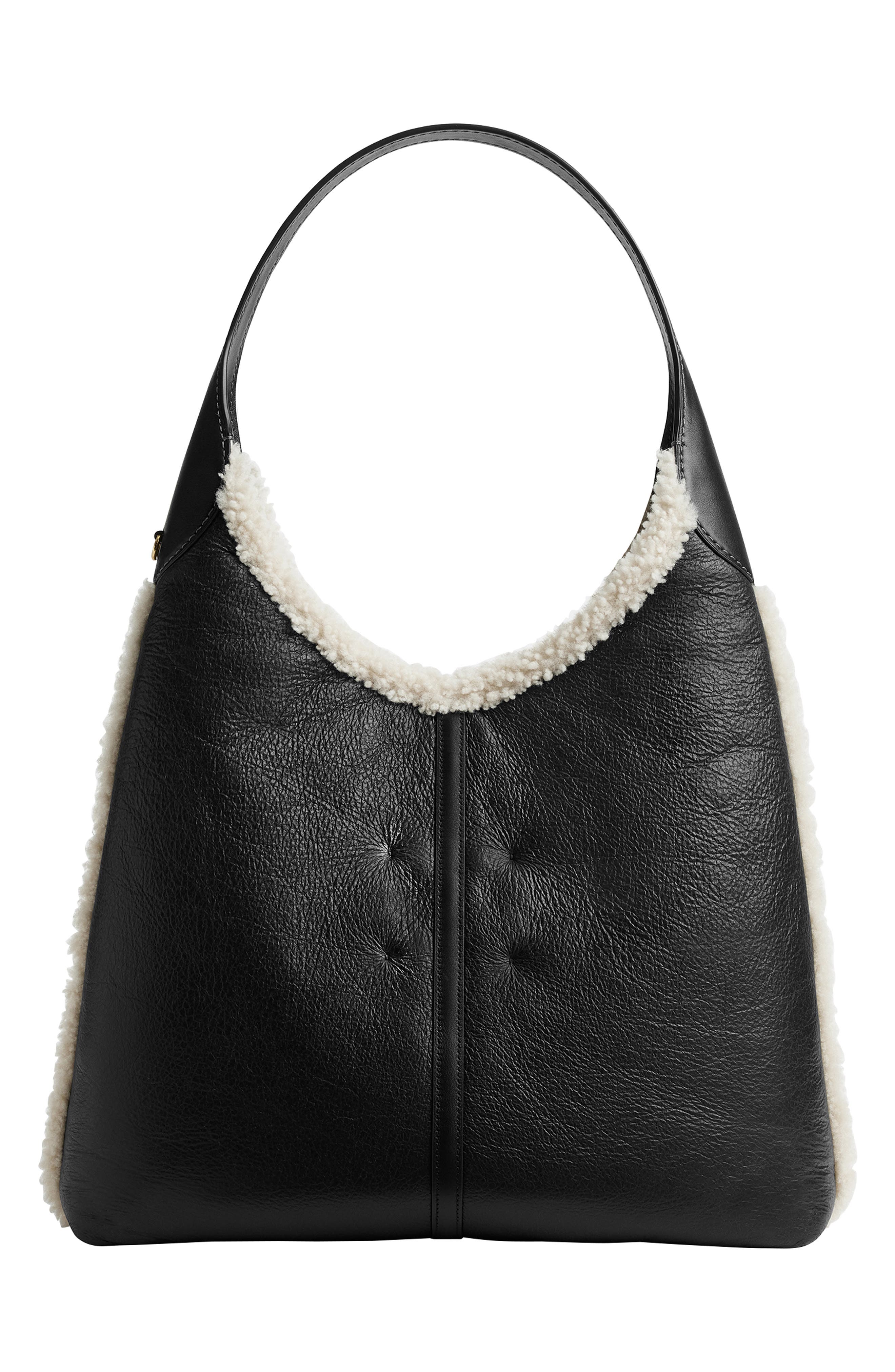 COACH Brooklyn 39 Genuine Shearling Trim Sheepskin Shoulder Bag, Alternate, color, 