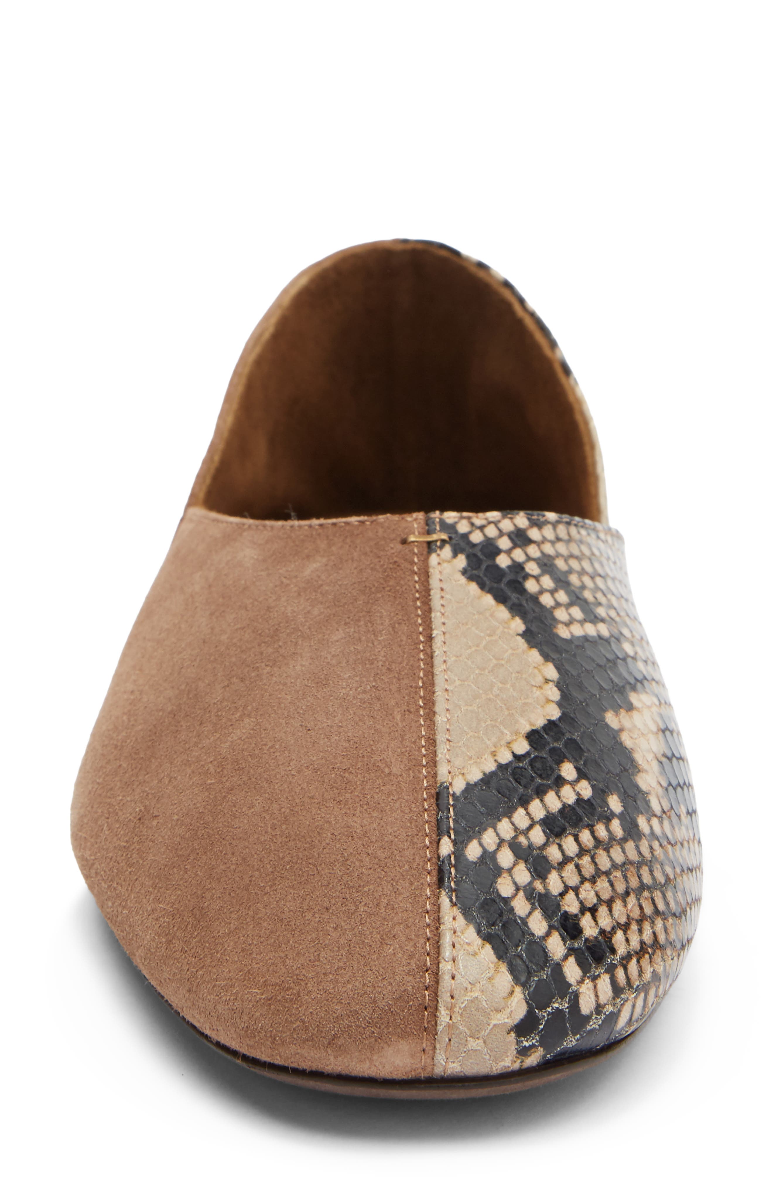 Khaite Jane Snakeskin Embossed Ballet Flat, Alternate, color, Dattero