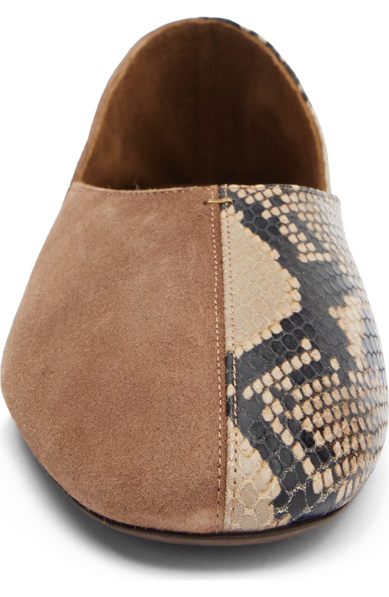 Khaite Jane Snakeskin Embossed Ballet Flat, Alternate, color, Dattero