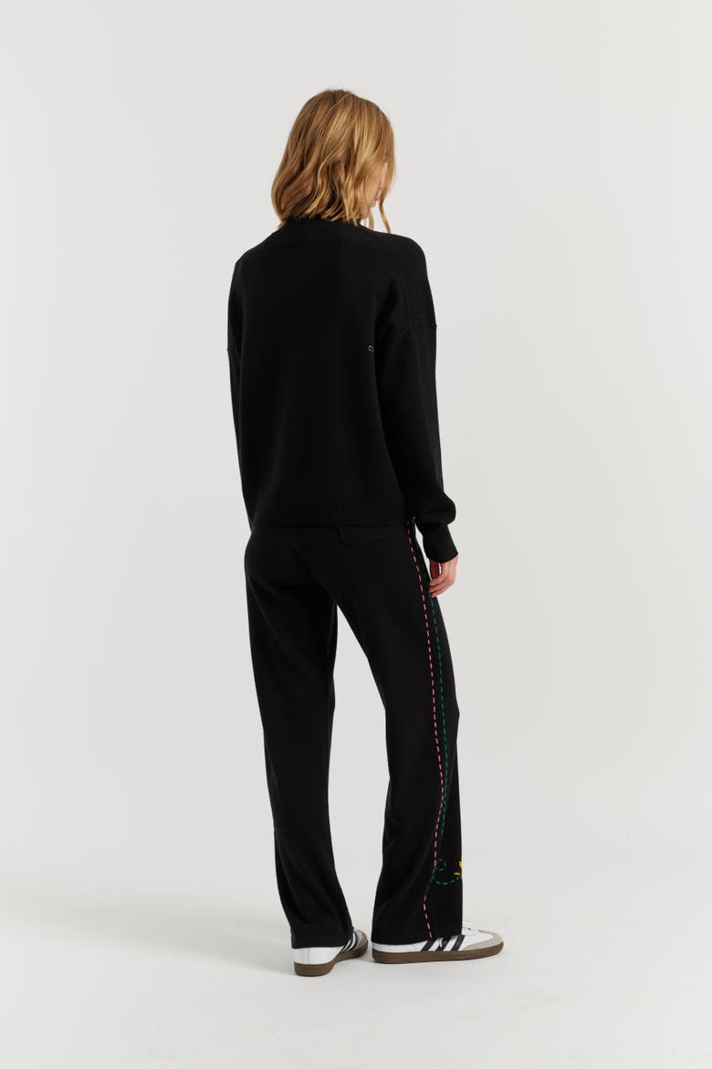 Wool-Cashmere Woodstock Roll Neck Sweater, Alternate, color, Black