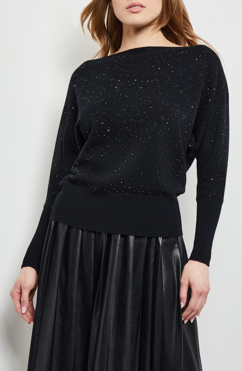 Misook Sequin Cashmere Sweater, Main, color, 