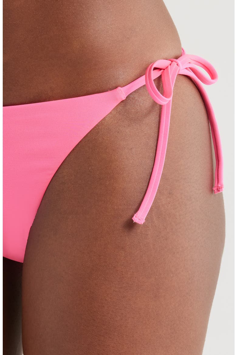 Tie Side Bikini Bottoms, Alternate, color, HYPER PINK