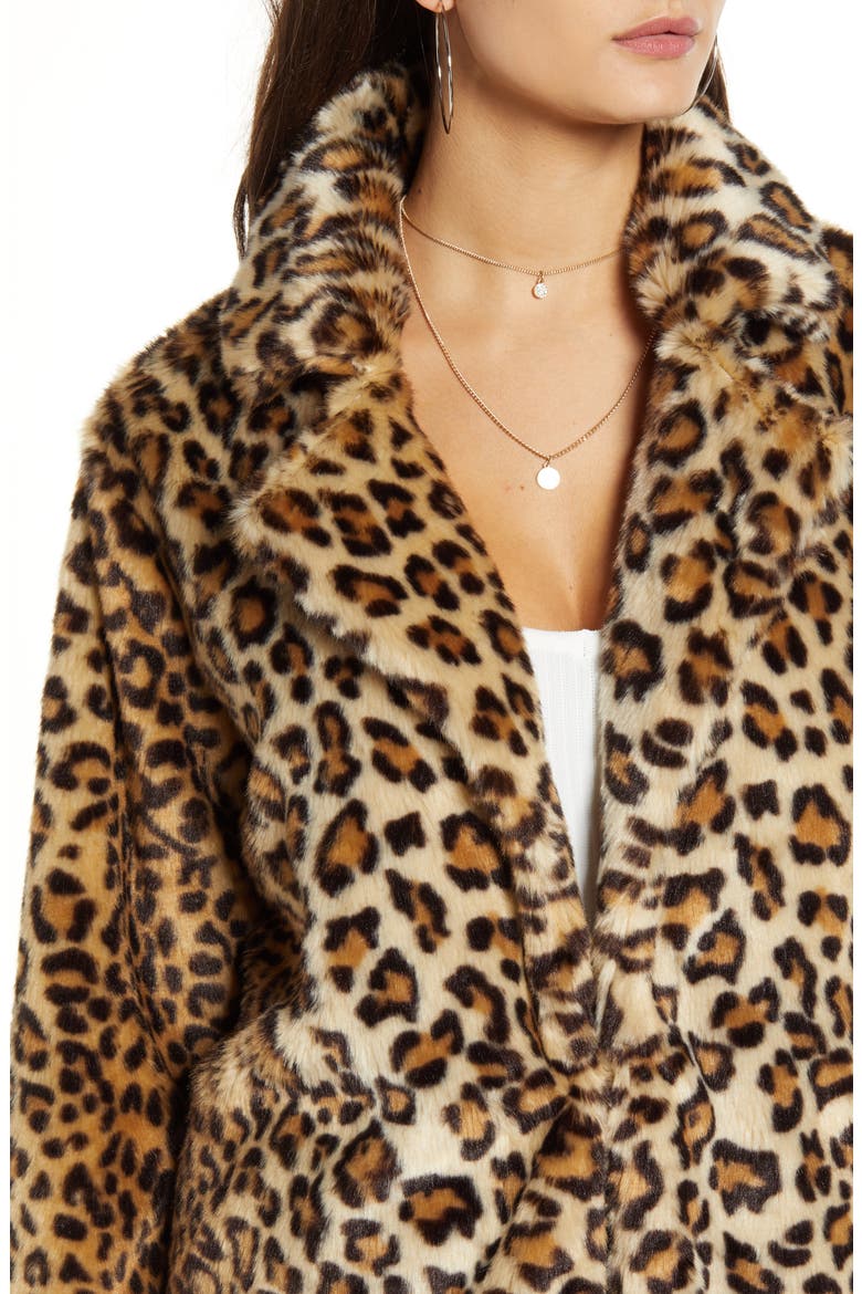 Leopard Faux Fur Coat, Alternate, color, NOTE TO SELF