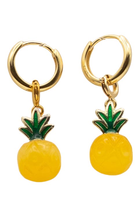 Harvest Pineapple Jade stone charm earrings