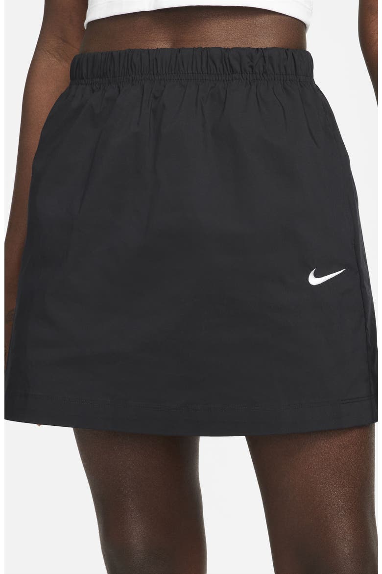 Swoosh High Rise Athletic Skirt, Alternate, color, BLACK/WHITE