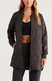 Zella Recycled Polyester Quilted Long Jacket