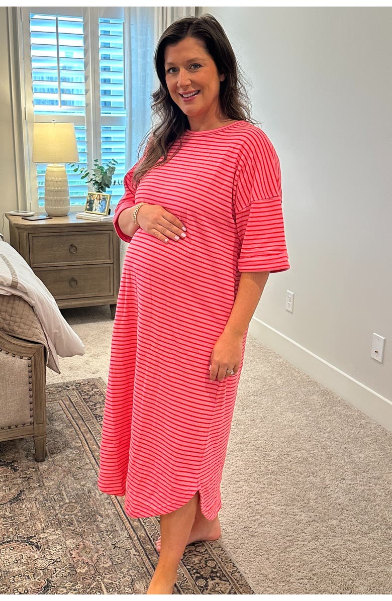 PinkBlush Striped Terry Maxi Dress, Alternate, color, Fuschia