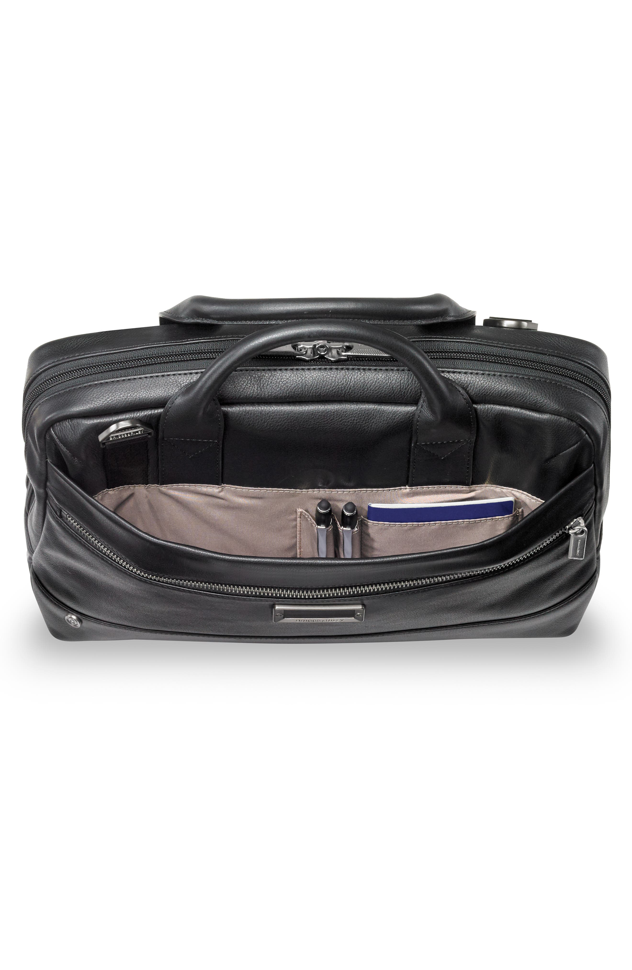 Briggs & Riley @work Slim Leather Laptop Briefcase, Alternate, color, 