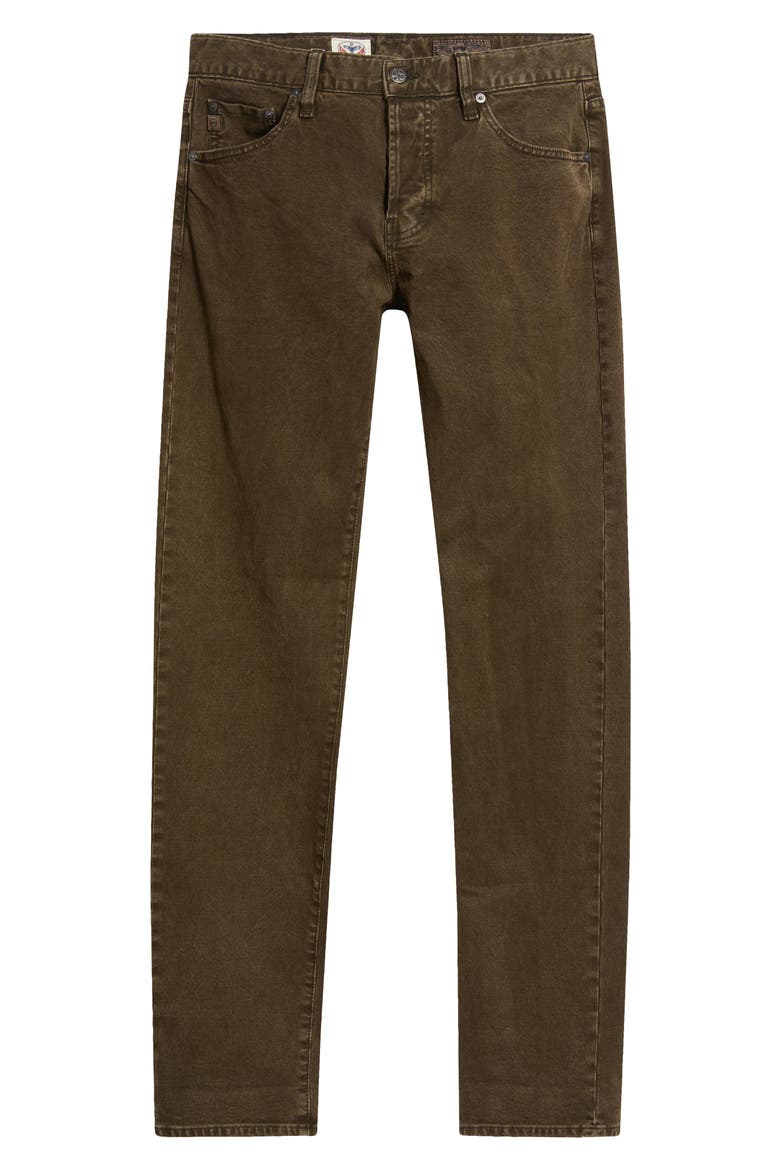 Tellis Slim Fit Selvedge Jeans, Alternate, color, SULFUR BURNT UMBER