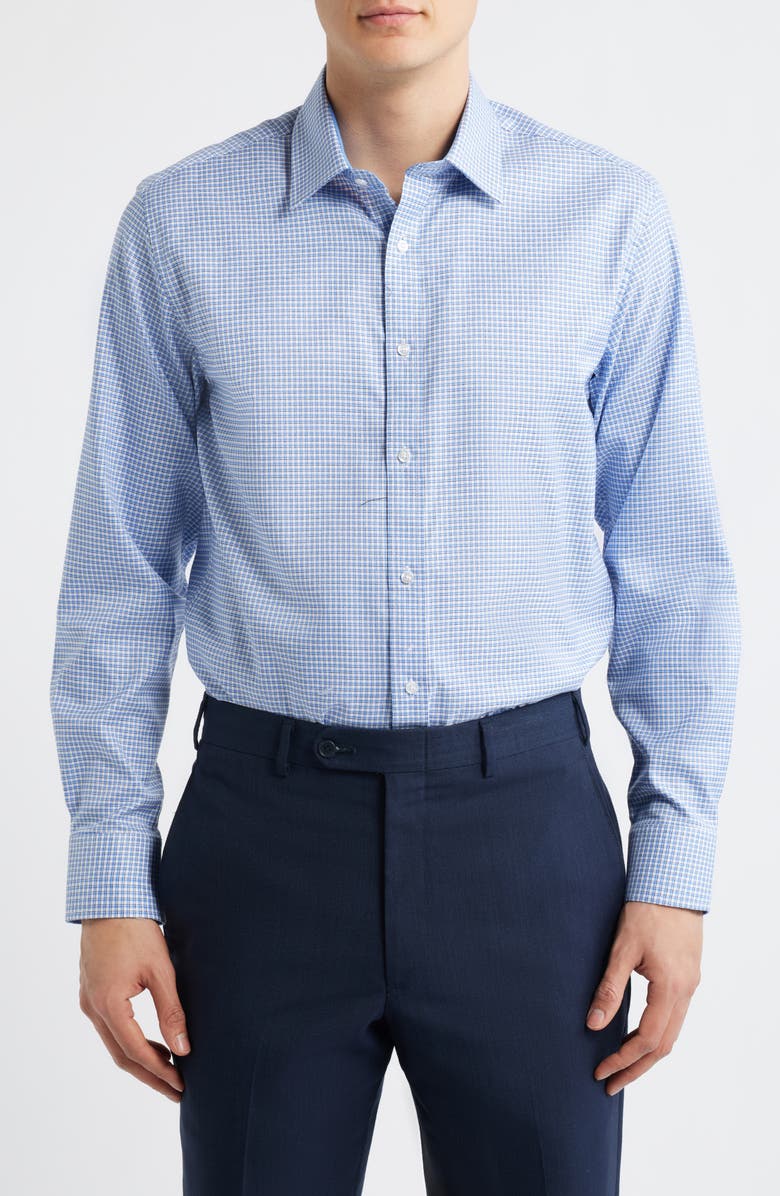 DANIEL HECHTER Trim Fit Check Cotton Dress Shirt, Main, color, 