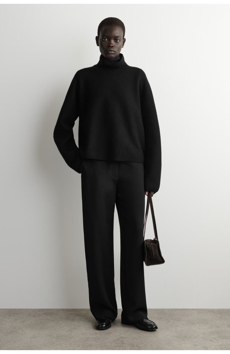 COS Tailored Regular-Fit Straight-Leg Pants, Main, color, Black