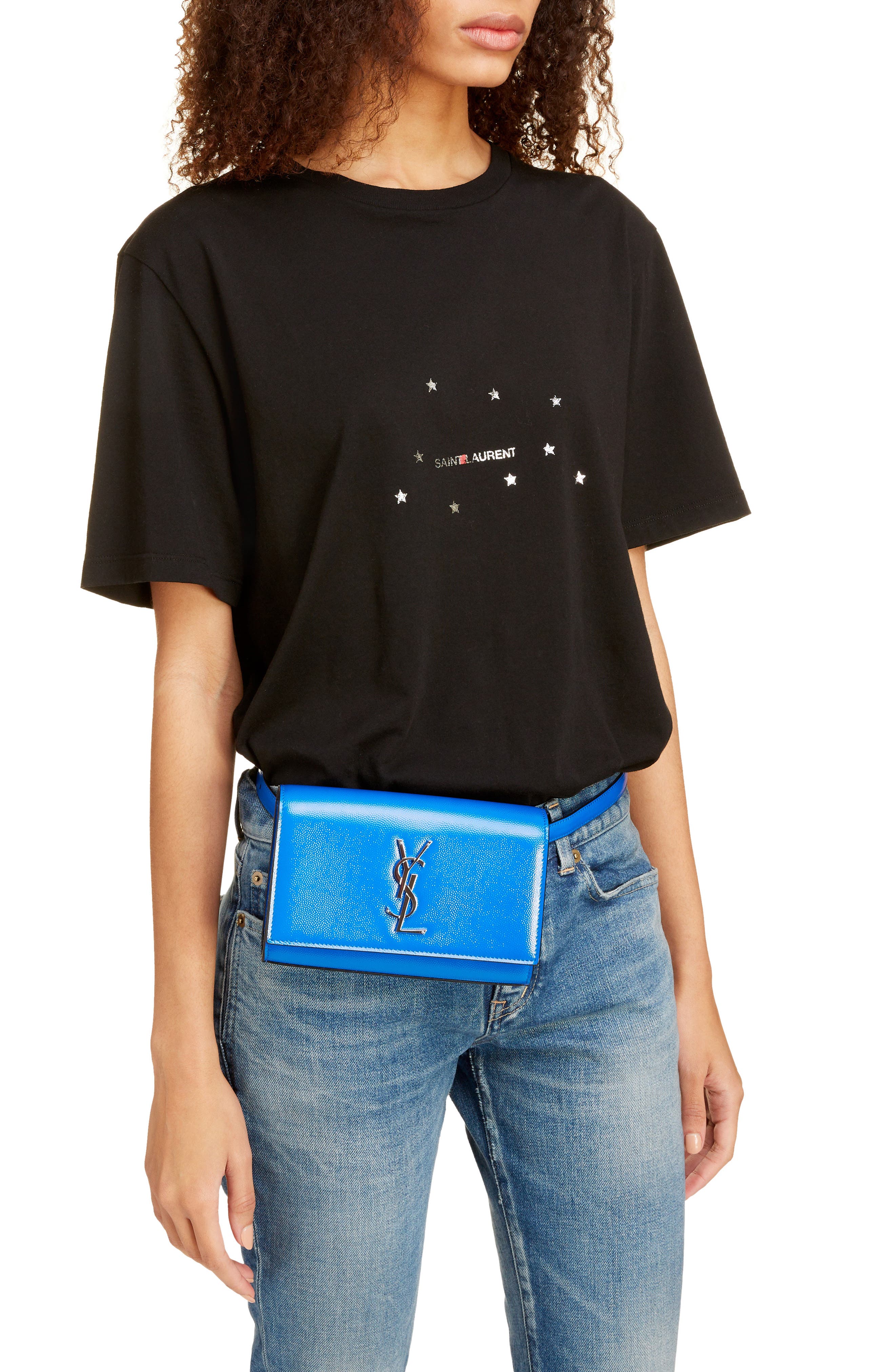 Saint Laurent Kate Leather Belt Bag, Alternate, color, 