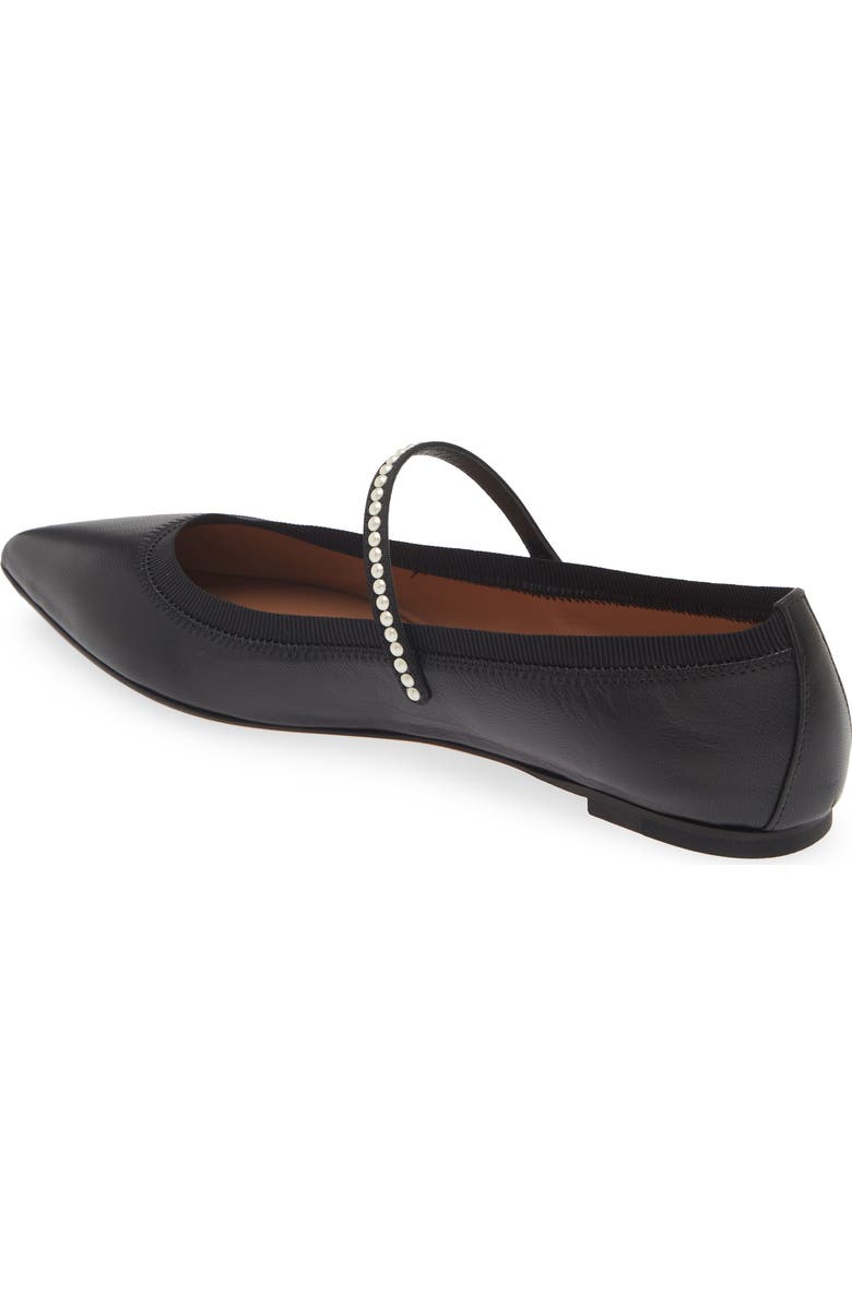 Aquazzura Romy Pearly Strap Pointed Toe Mary Jane Flat, Alternate, color,