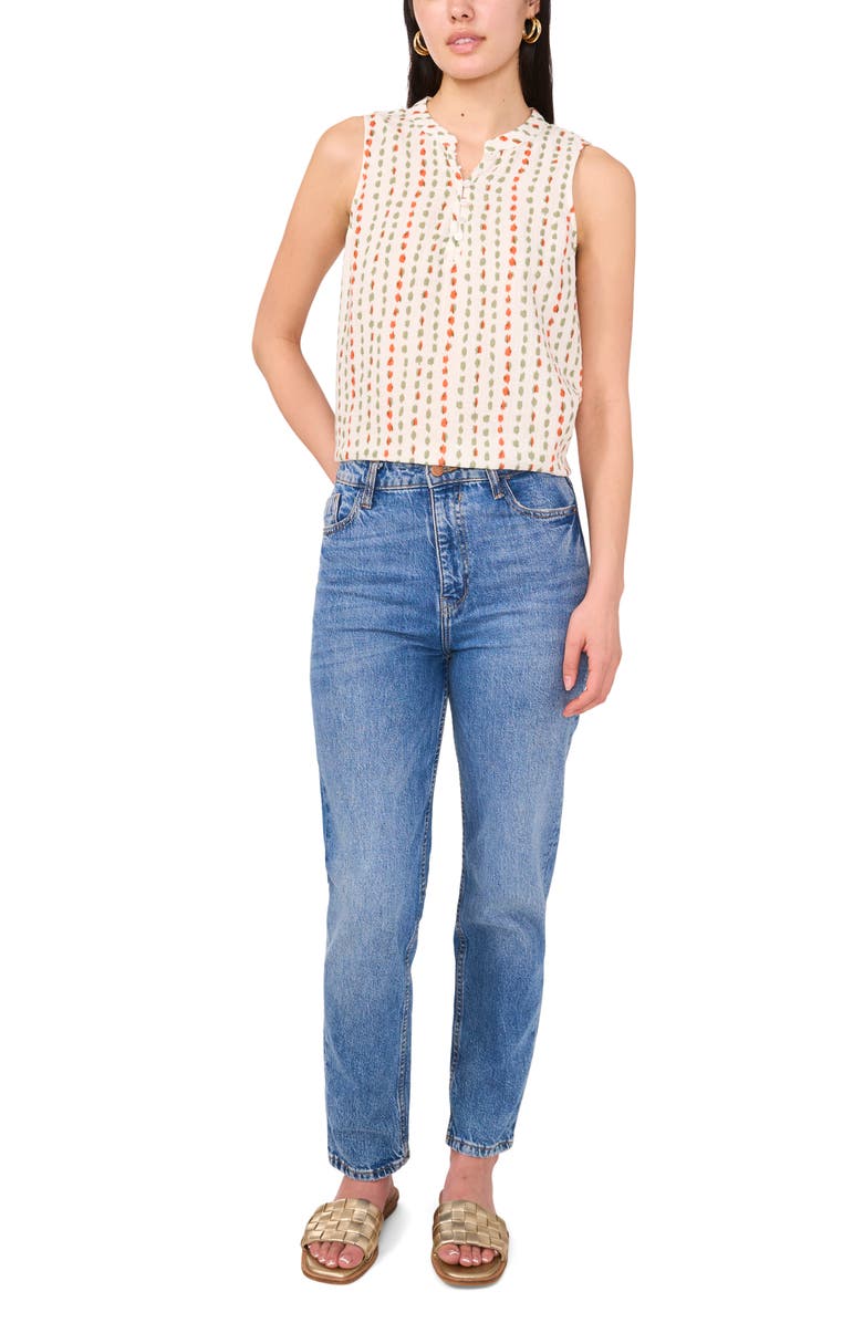 Two by Vince Camuto Print Henley Tank, Alternate, color, Eucalyptus