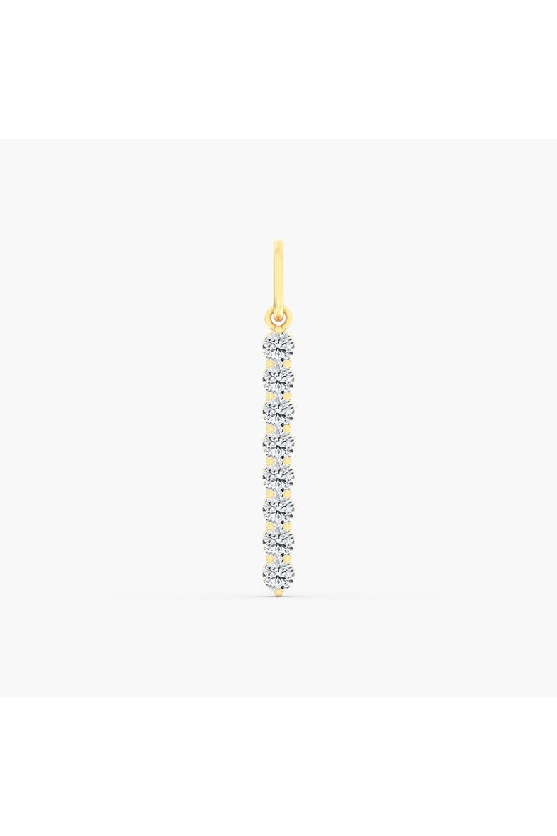 Vertical Bar Lab Diamond Charm in 14K, Main, color, Yellow Gold