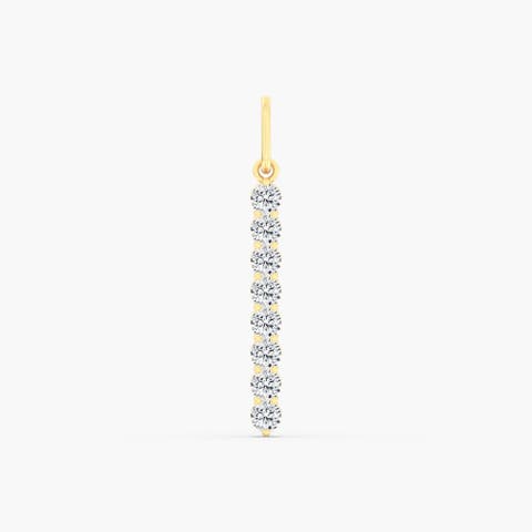 Vertical Bar Lab Diamond Charm in 14K