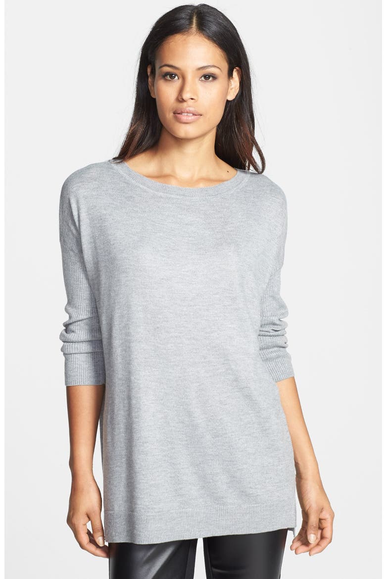 Dolman Sleeve Tunic Sweater, Main, color, CARBON HEATHER