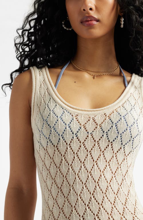 Shop Bp. Sheer Pointelle Maxi Cover-up Dress In Ivory