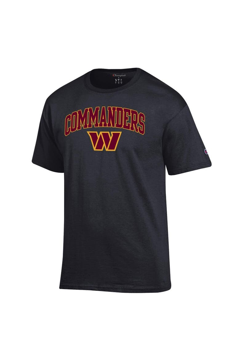 Men's Champion Black Washington Commanders Arch Over Logo T-Shirt, Alternate, color, Black