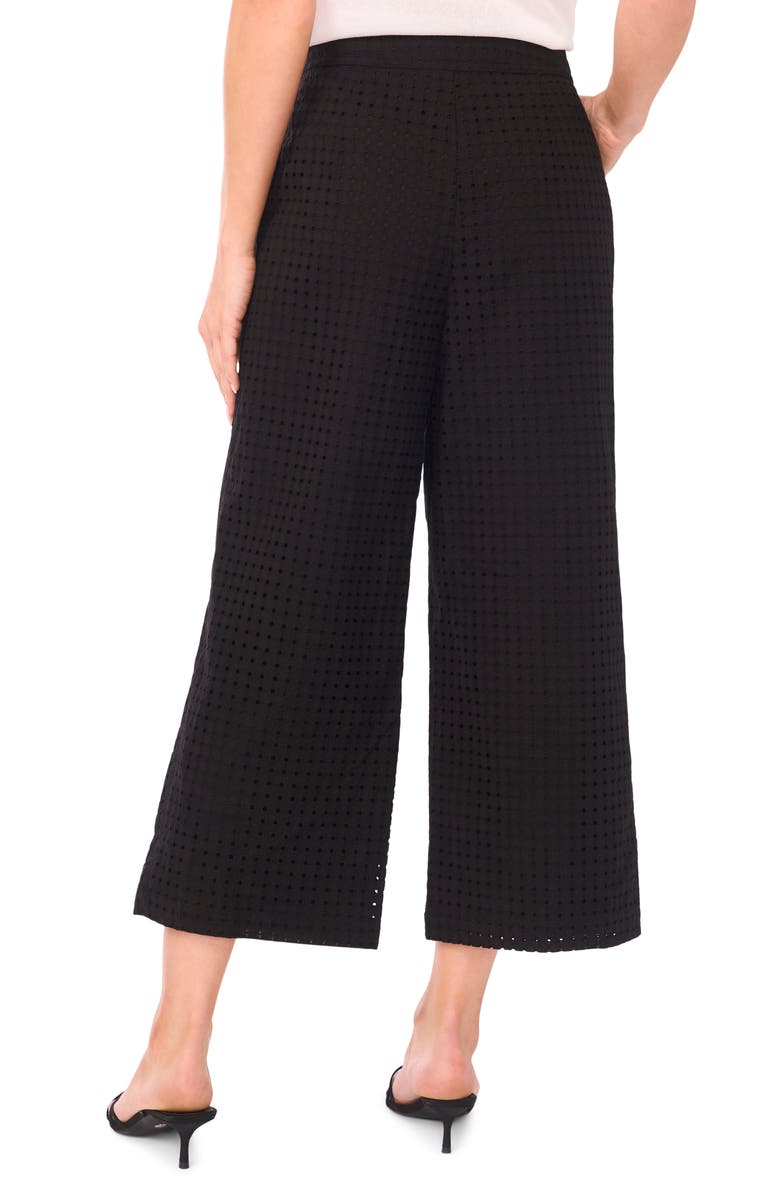Halogen<sup>®</sup> Eyelet Crop Straight Leg Pants, Alternate, color, Rich Black 060