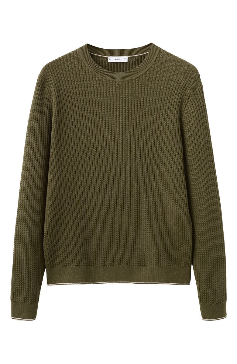 MANGO Fine Knit Sweater, Alternate, color, Olive Green