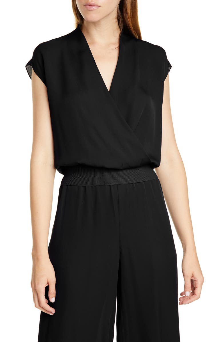 Theory Silk Wrap Top, Main, color, 